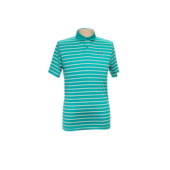Under Armour Green Striped Polo for Teens SM - Picture 1 of 4